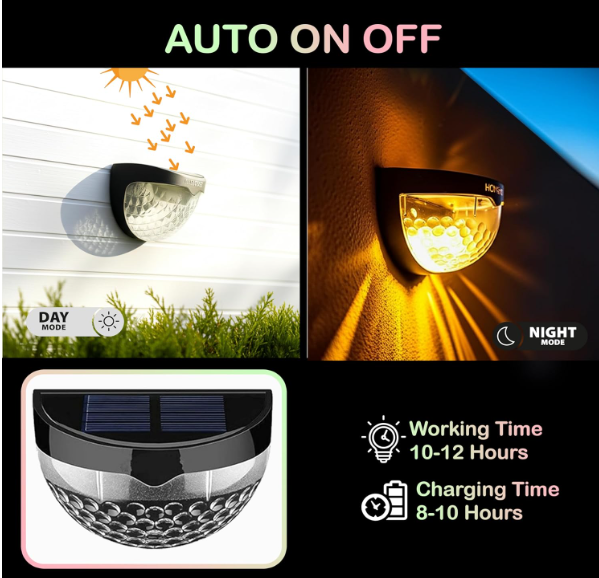 Solar Fence Lights - Mega Saver Pack (4 Lights)