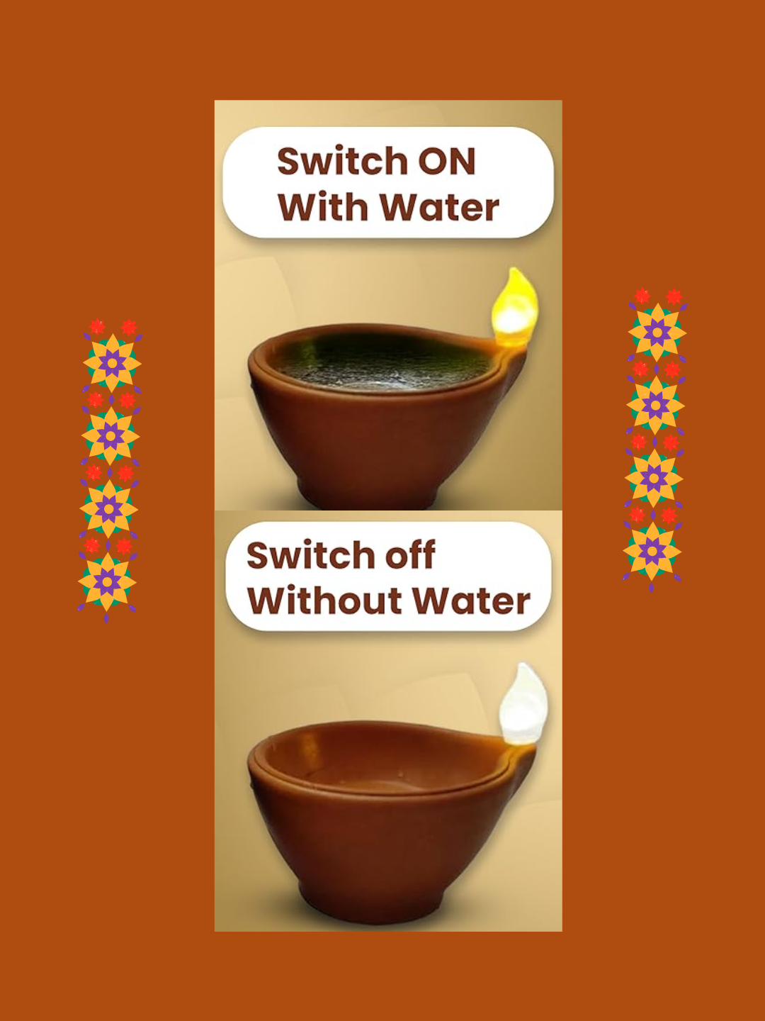 LED Light Water Sensor Diyas, Eco-Friendly Diyas for Home Decor. 25% OFF LIMITED TIME OFFER