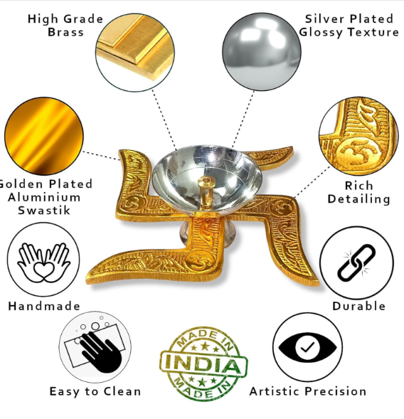 Brass Swastik Diya