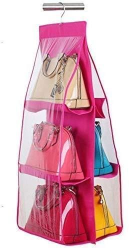 Hanging Handbag Organizer 6 Pockets – Wardrobe Closet Storage for Purses, Shoes, Towels & Small Accessories