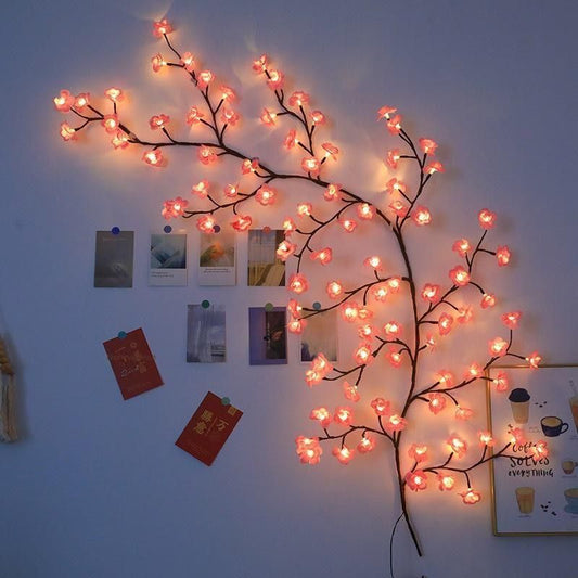 Cherry Blossom Twig Decor Garland, Christmas Decorations Indoor for Home Wall Door Window
