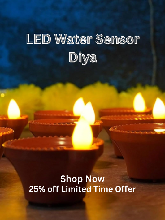 LED Light Water Sensor Diyas, Eco-Friendly Diyas  for Home Decor. 25% OFF LIMITED TIME OFFER