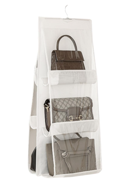 Hanging Handbag Organizer 6 Pockets – Wardrobe Closet Storage for Purses, Shoes, Towels & Small Accessories