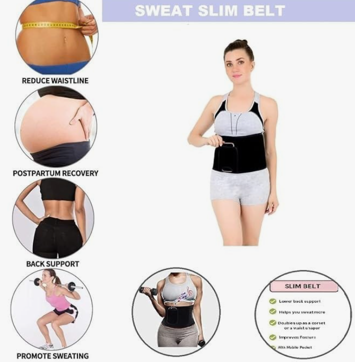 Sweat Slim Belt for Men and Women Body for Weight Loss